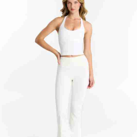 High-waisted Fit with Foldover Waistband Flare Leggings