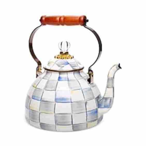 Sterling Check Enamel Tea Kettle