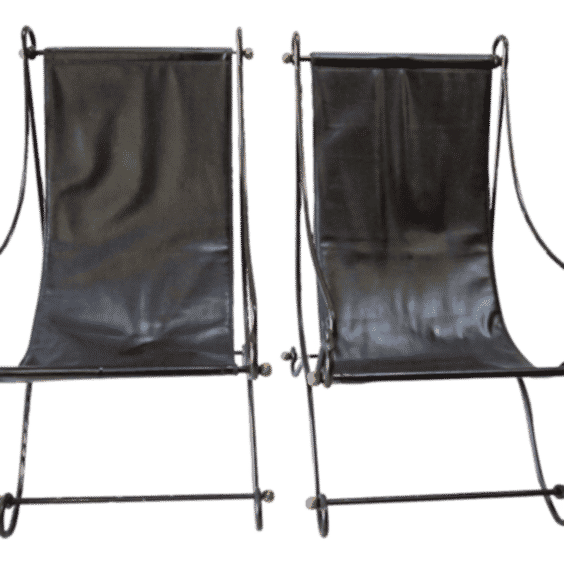 Pair Of Mid Century Sling Lounge Chairs