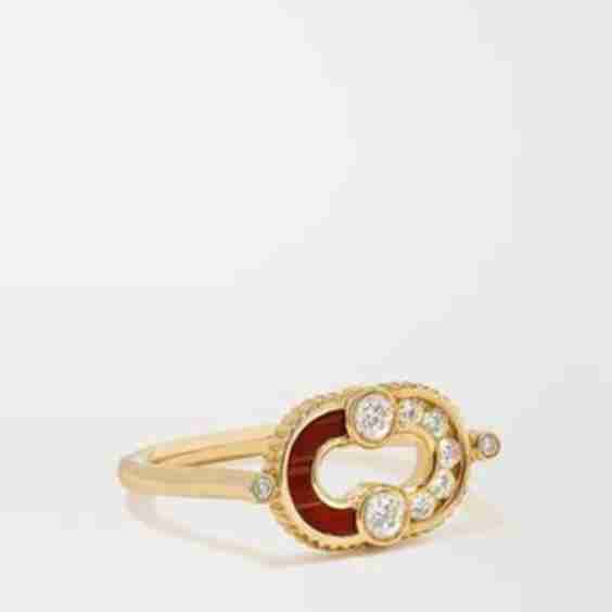 + Net Sustain Magnetic Semi 18-Karat Gold, Diamond And Bull's Eye Ring