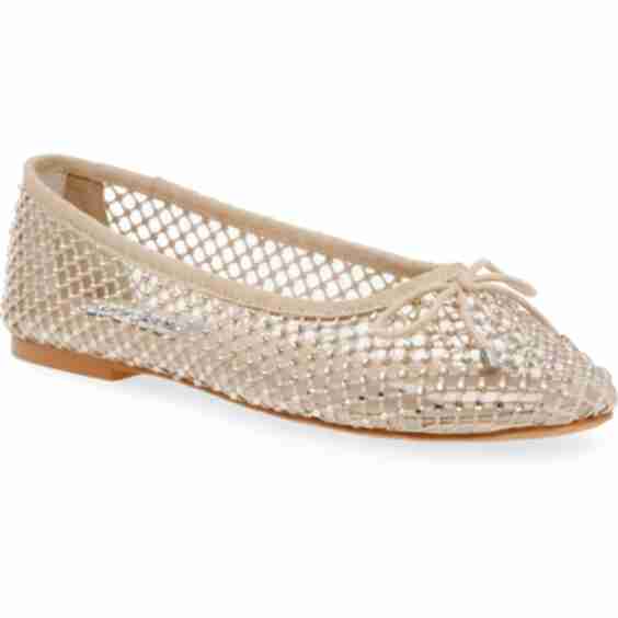 Blossoms Rhinestone Mesh Ballet Flats