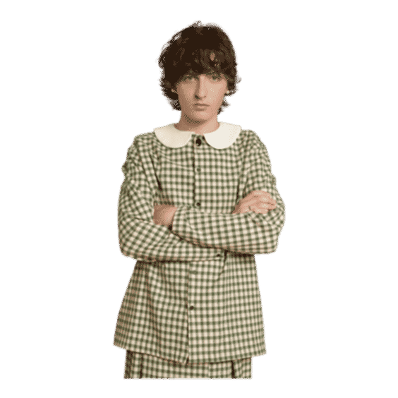 Theo Check Shirt with Brooch