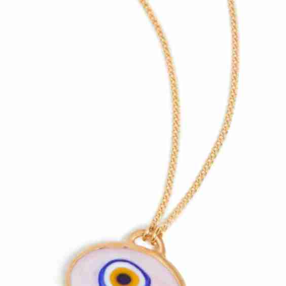 Pink Grand Evil Eye Pendant Necklace