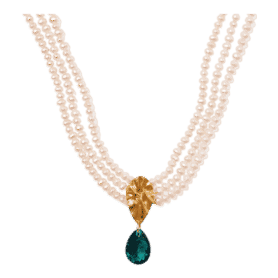 Emerald And Pearl Masquerade Choker