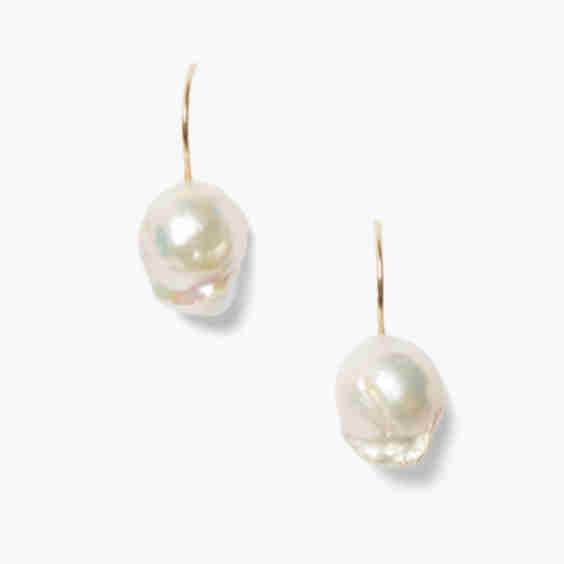 14k Baroque Pearl Earrings 
