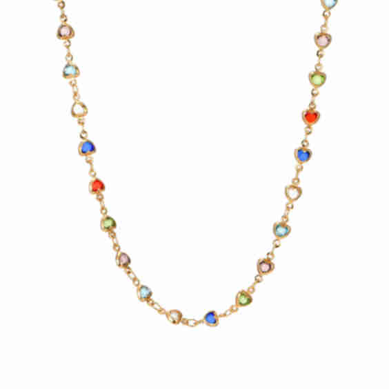 Michelle Colorful Hearts Love Necklace