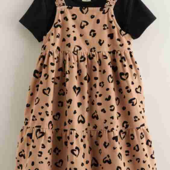 Corduroy Dress & T-Shirt Set