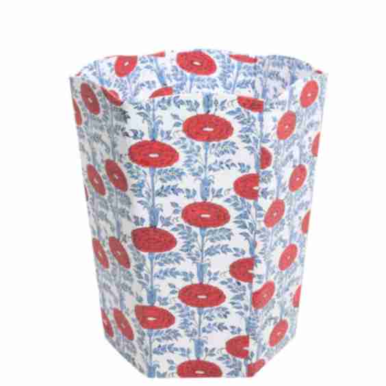 Blockprint Scallop Waste Bin / Storage Bin in Araminta