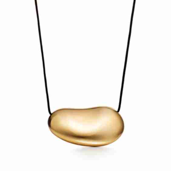 Bean Design Pendant 50mm on Silk Cord