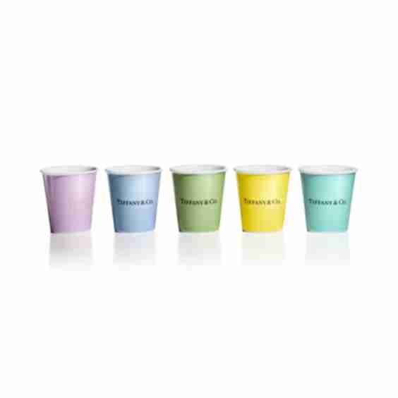 Tiffany Coffee Cups in Bone China, Set of 5