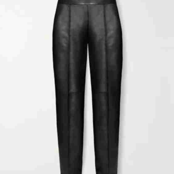 Leather Slim-Leg Pants