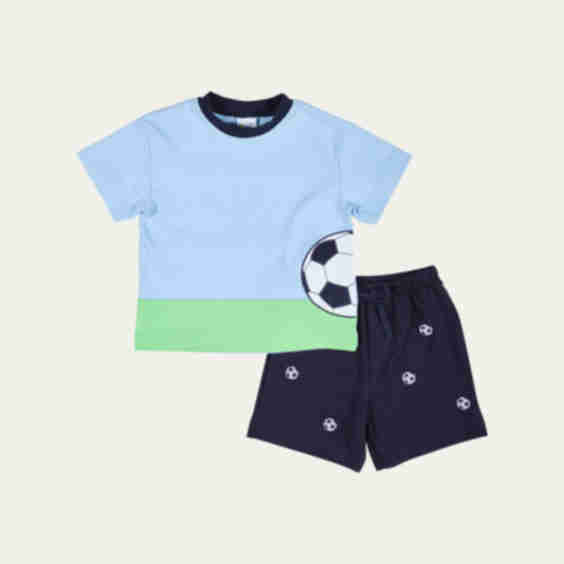 Boy's Soccer Ball Shirt & Shorts Set
