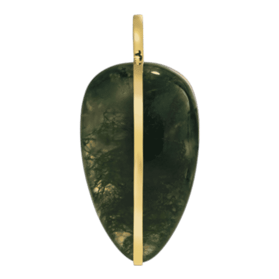 XL Pebble Pendant in Moss Agate