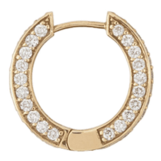 Triple Diamond Single Huggie Earring