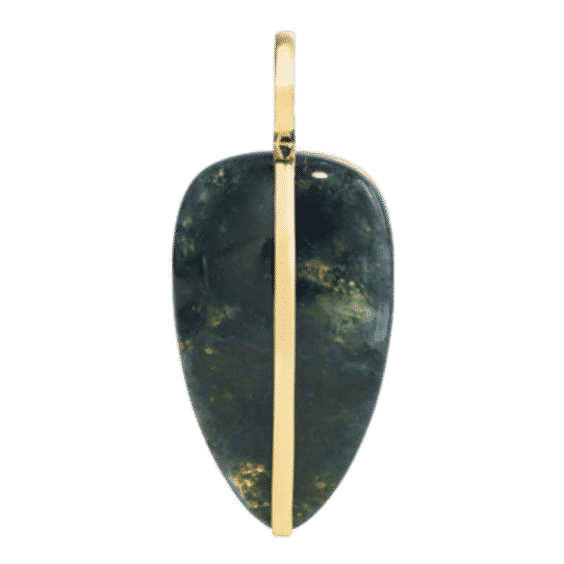 Large Pebble Pendant in Moss Agate