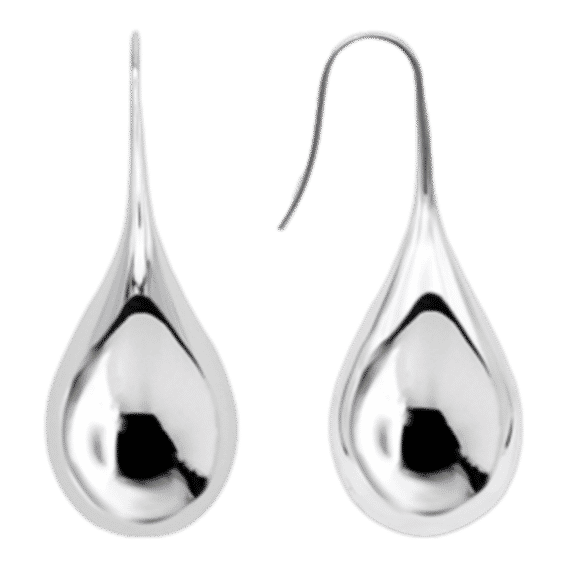 Large Drop Earrings Silver