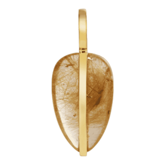 Small Pebble Pendant in Rutilated Quartz