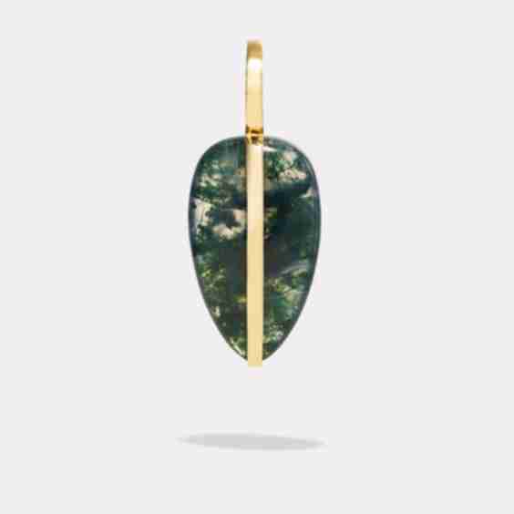 Small Pebble Pendant in Moss Agate