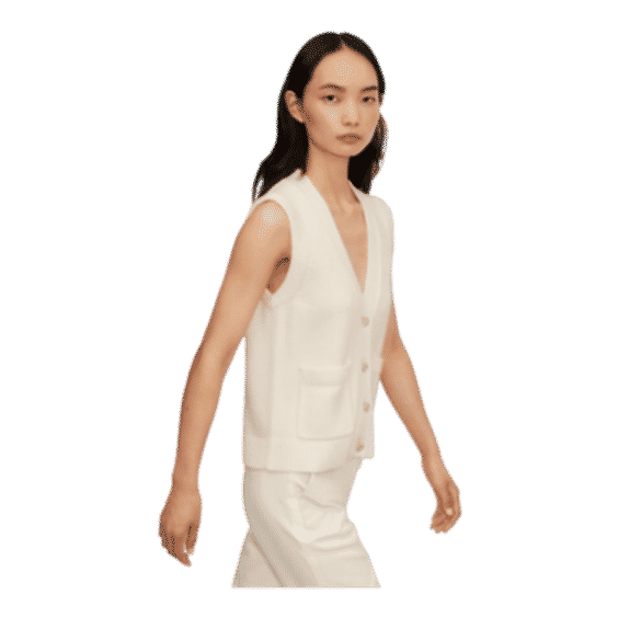 Merino Cashmere Gem Button Vest