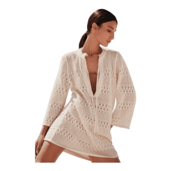 Organic Cotton Lace Stitch Beach Cover Up