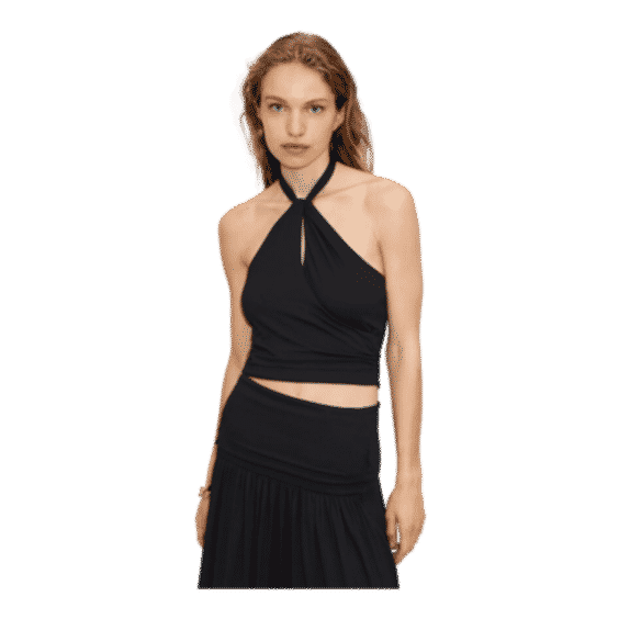 Modal Keyhole Detail Halterneck Top