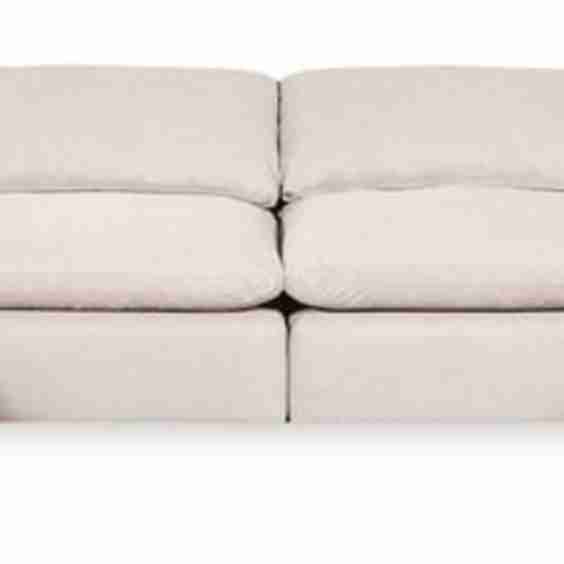 Eclipse Modular 6-Piece Linen-Look Fabric Sectional with Ottomans and Reversible Feather Down Cushions