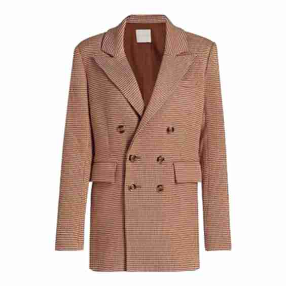 Phoebe Double Breasted Houndstooth Blazer