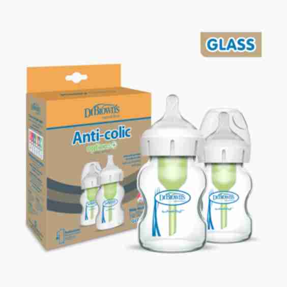 Anti-colic Options+ Wide-Neck Glass Baby Bottle