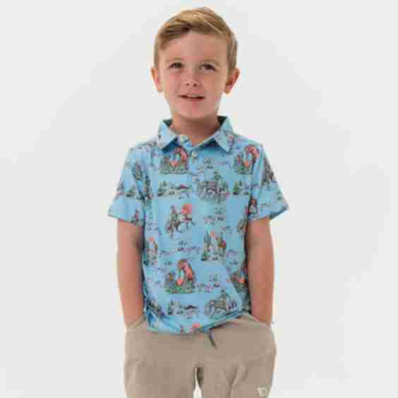 Youth Polo Cowboy Up Blue