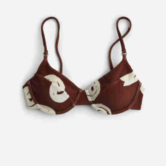 Cocoa Swirl Textured Balconette Bikini Top