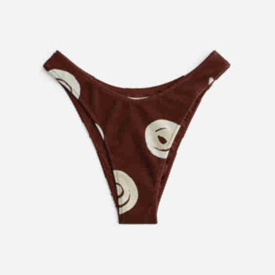 Cocoa Swirl Textured Bikini Bottom