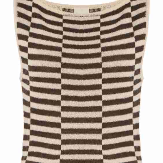 Textured Knit Cotton Blend Top