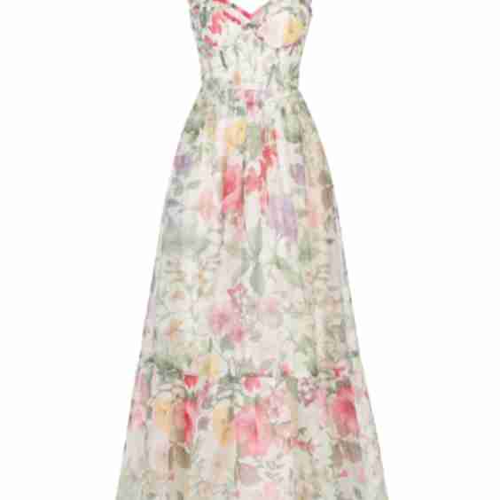 Teodora Corset Printed Maxi Dress