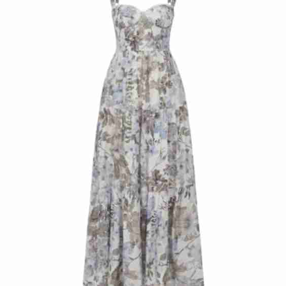 Calla Bustier Tiered Maxi Dress