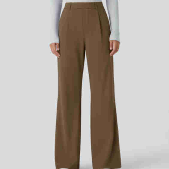 High Waisted Pocket Work Flare Pants