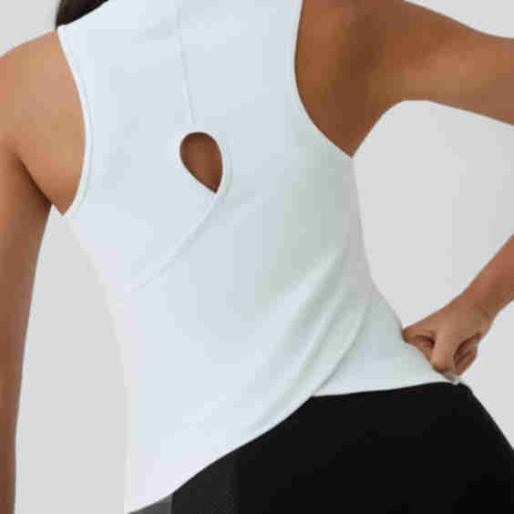 Cut Out Crossover Hem Yoga Tank Top