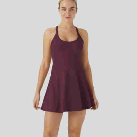 SoftlyZero Airy Cool Touch Dance Women Halter Mini Active Dress-Easy Peezy Edition