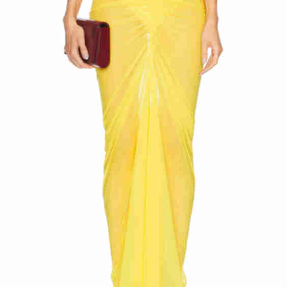 Ruched Pocket Long Skirt