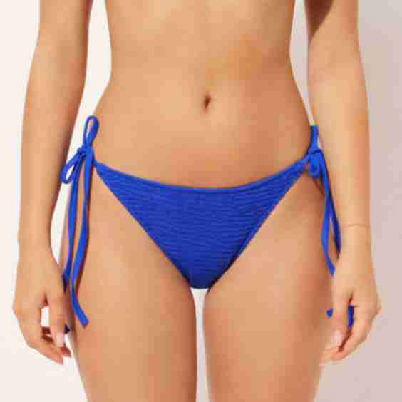 String Swimsuit Bottoms Crinkle Waves