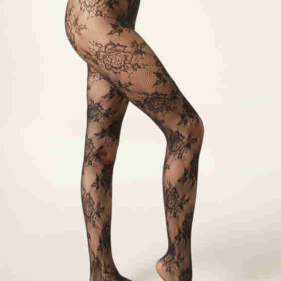 Floral Mesh Tights