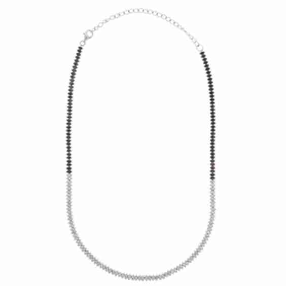 Sterling Silver Diamond Oval Tennis Necklace
