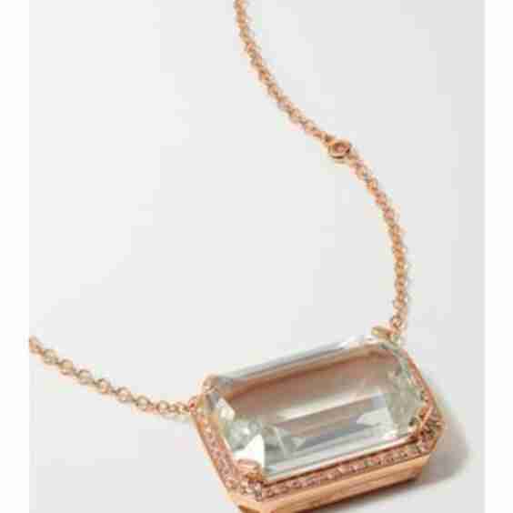 18-Karat Rose Gold, Topaz And Diamond Necklace