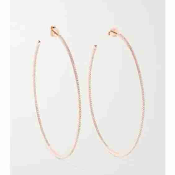 18-Karat Rose Gold Diamond Hoop Earrings