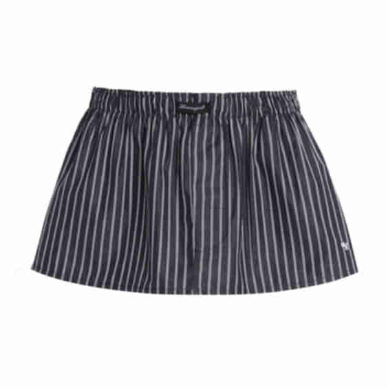 Striped Cotton Mini Boxer Skirt