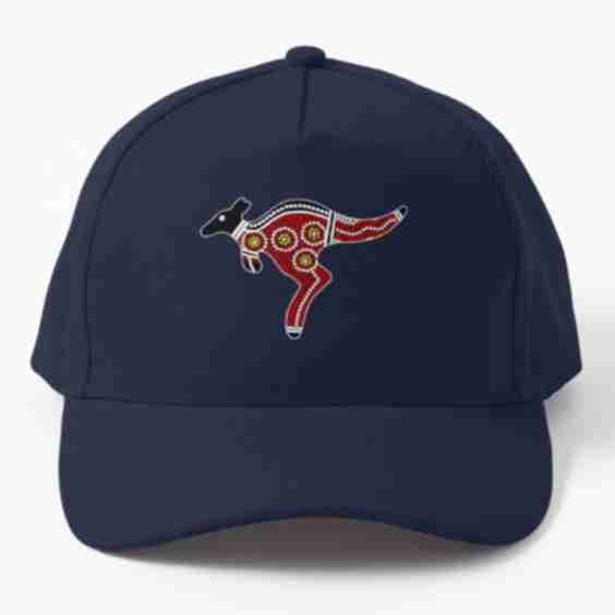 Authentic Aboriginal Art Kangaroo Cap
