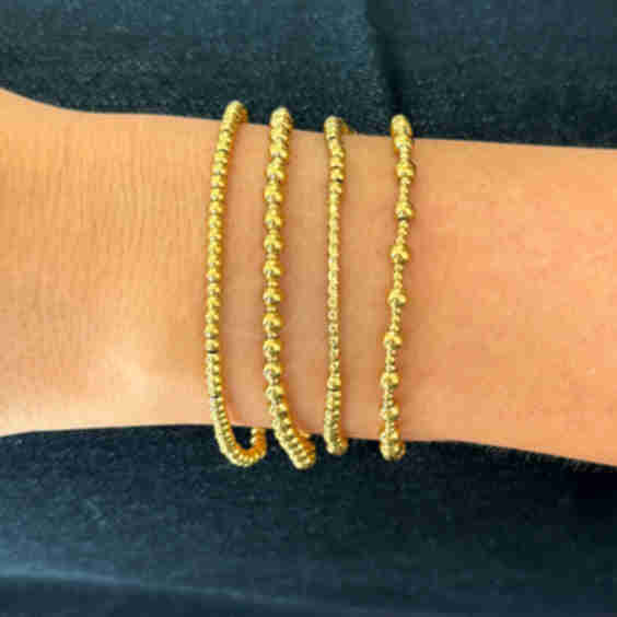 4 Strand Textured Bar Bracelet Set