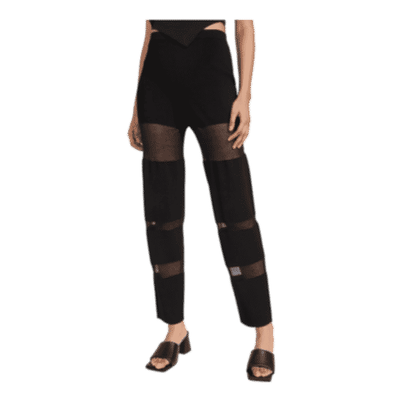 Sheer Cotton Viscose Intarsia Pants