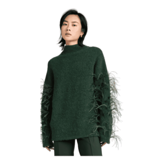 Brushed Alpaca Silk Relaxed Turtleneck Sweater