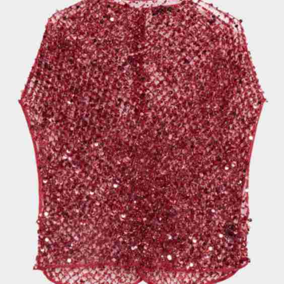 Net Mesh Sequin Cape T-Shirt
