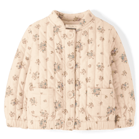 Toddler Girls Floral Quilted Jacket